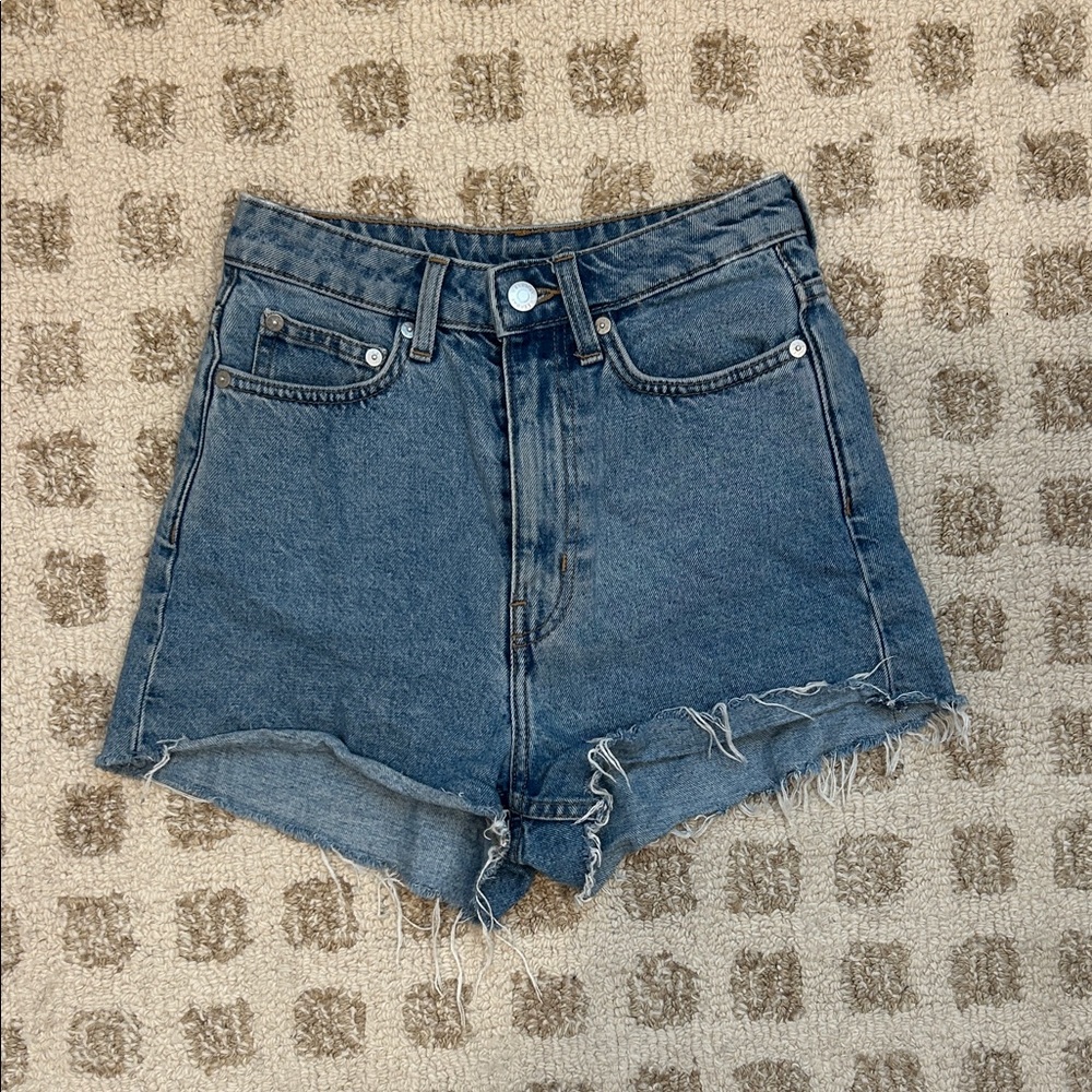 Weekday Rowe High-Waisted Denim Mom Shorts